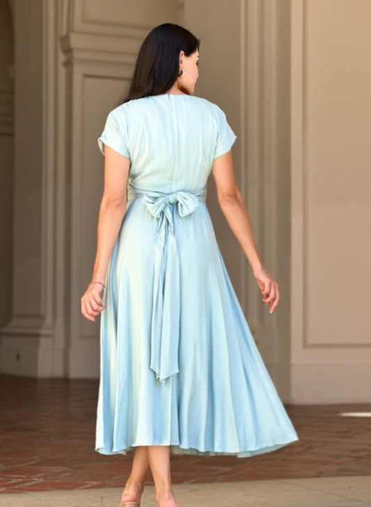 Blue short sleeve Dress